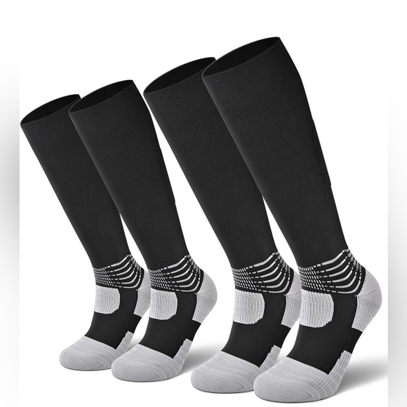 IRAMY Black Unisex Ankle Compression Socks 2 Pairs Men 8 - 12 Women 10 - 13 NEW - Picture 1 of 9